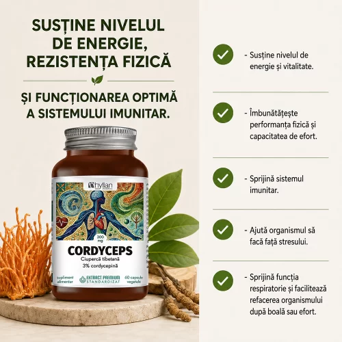 Cordyceps - 300 mg extract per capsulă - 60 capsule